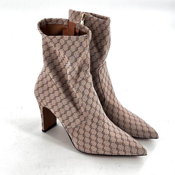 Franco Sarto Women's L-Avana Mid Calf Boot 8 NWOT Logo Ankle Heel Point Toe - Picture 4 of 8